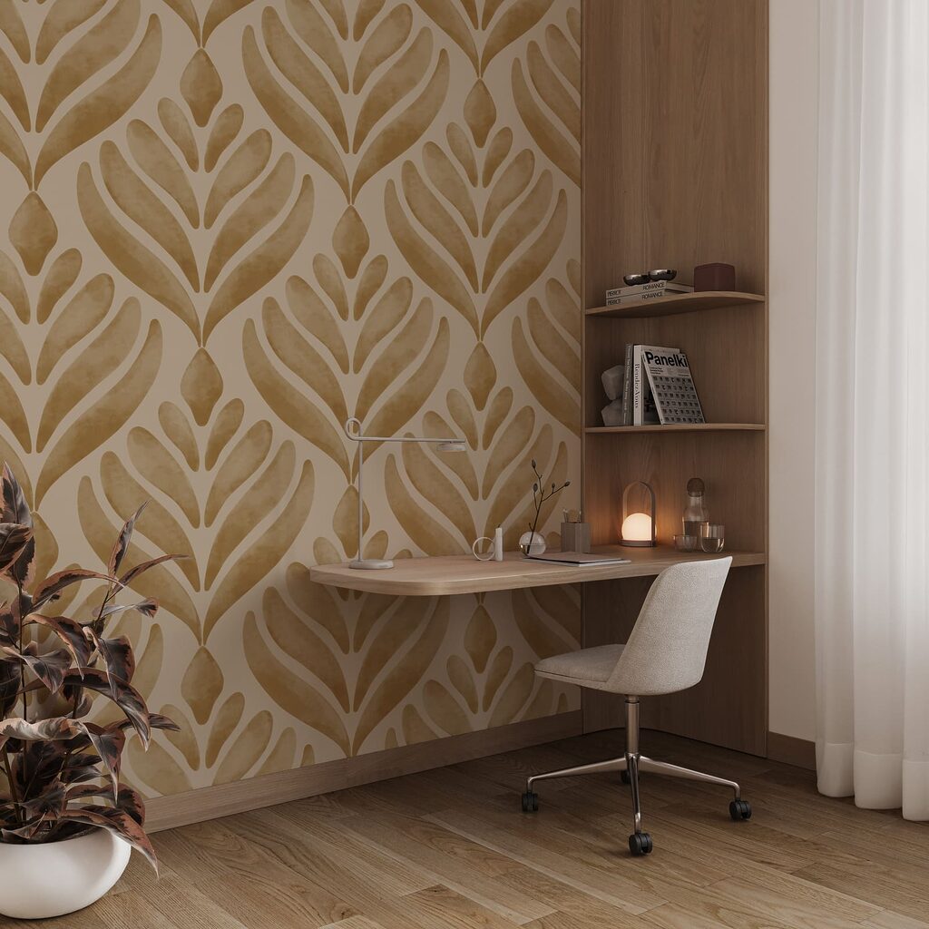 Pattern of leaves on a beige background Pattern of leaves on a beige background
