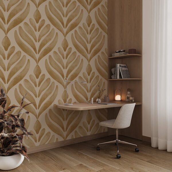 Pattern of leaves on a beige background Pattern of leaves on a beige background