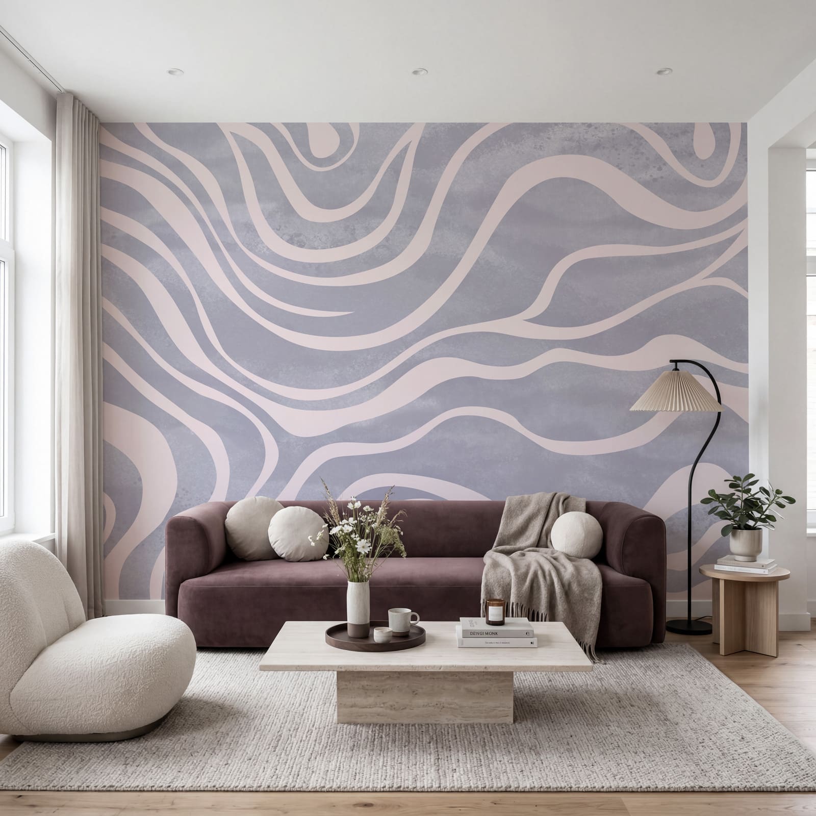Flowing lines in soft pastel tones Flowing lines in soft pastel tones