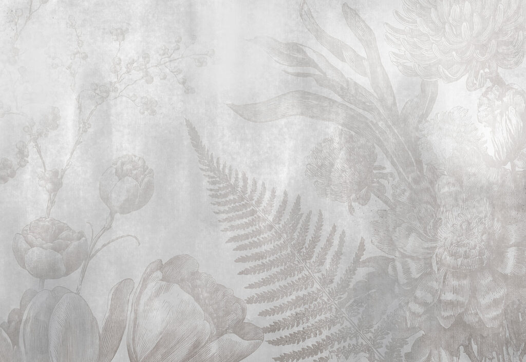 Grey and white floral pattern