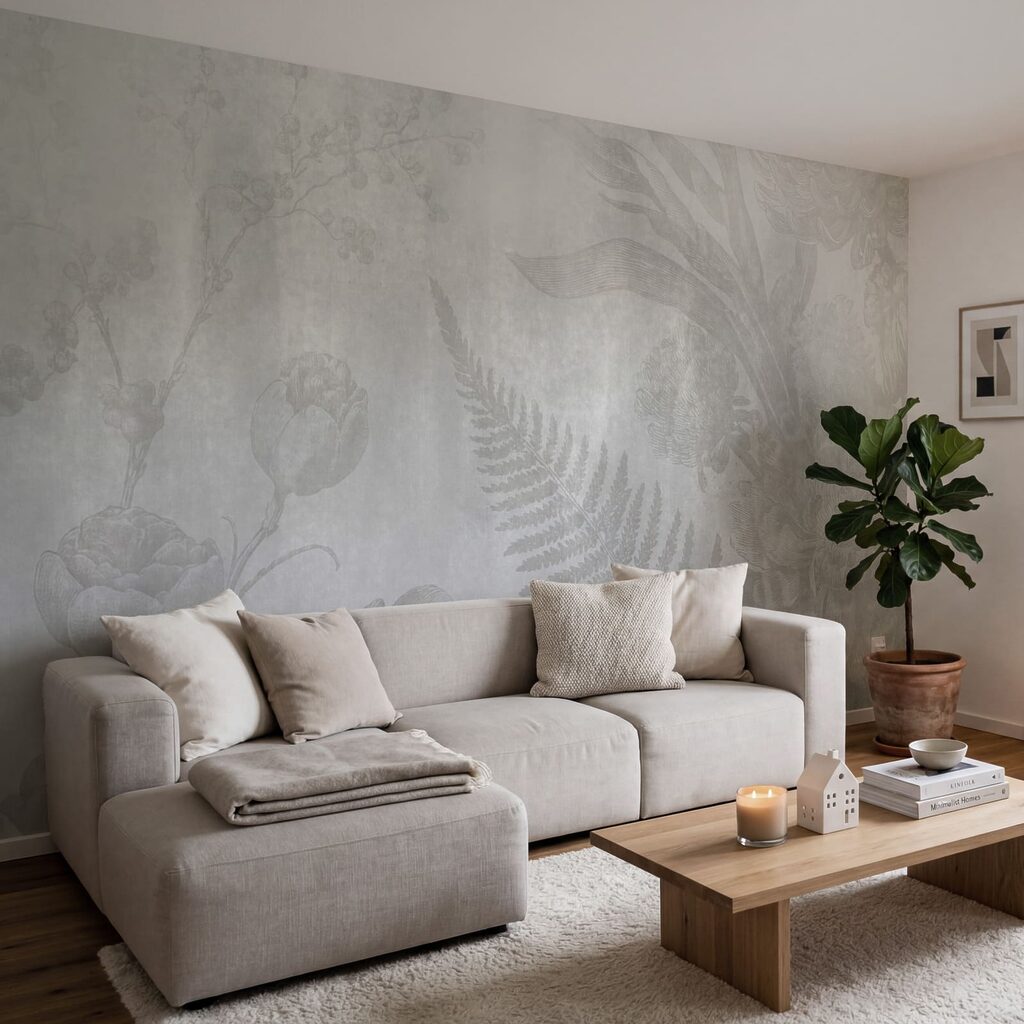 Grey and white floral pattern