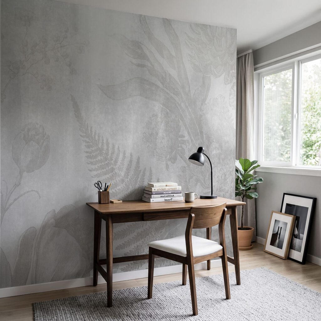Grey and white floral pattern