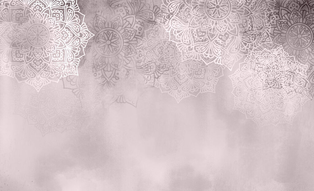 White and pink background with white mandalas White and pink background with white mandalas