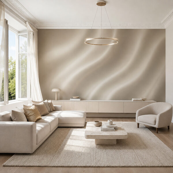 White fabric with wavy folds