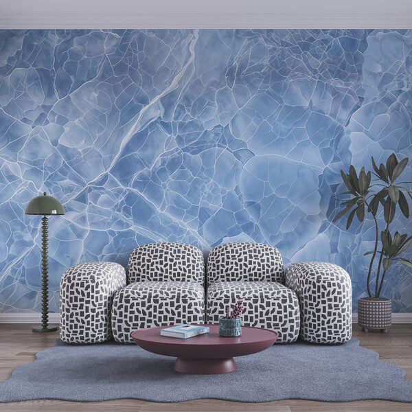 Wall mural Blue and white cracked surface (SKU: t00888) Wall mural Wall mural Blue and white cracked surface (SKU: t00888)