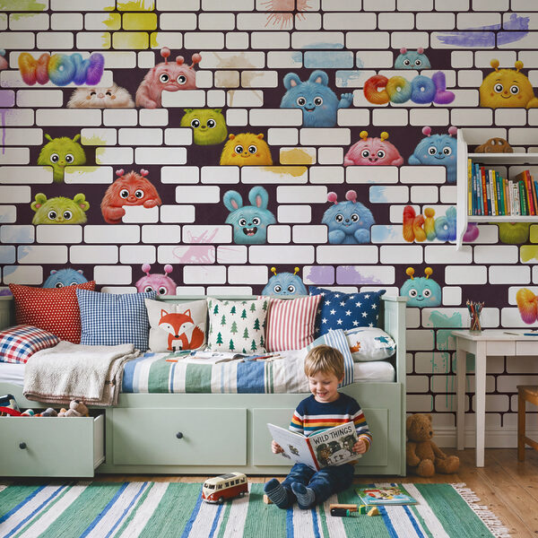 Wall mural Wall with cartoon characters (SKU: t00889) Wall mural Wall mural Wall with cartoon characters (SKU: t00889)