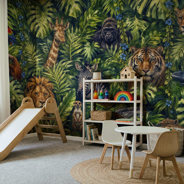 Group of animals in a jungle Group of animals in a jungle