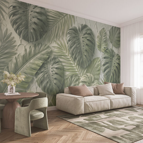 Wall mural Group of green leaves (SKU: t00892) Wall mural Wall mural Group of green leaves (SKU: t00892)