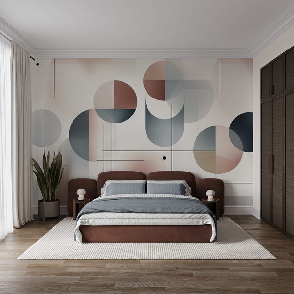 Geometric shapes in soft color palette