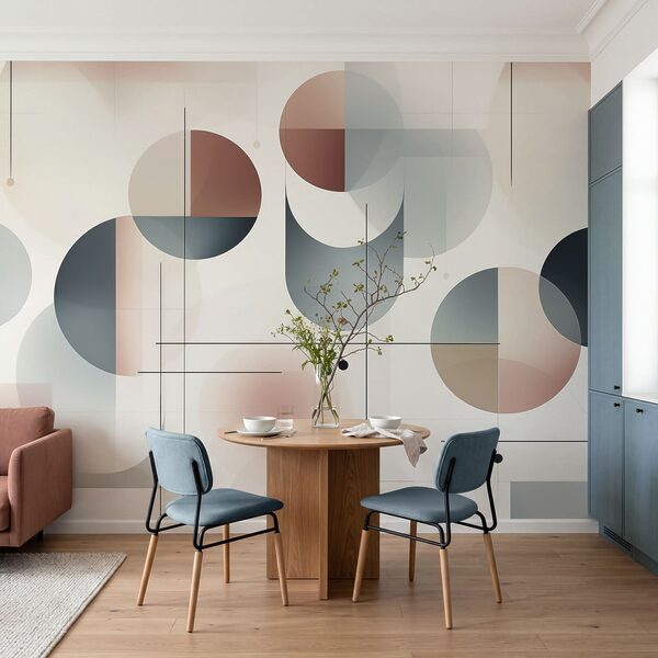 Geometric shapes in soft color palette