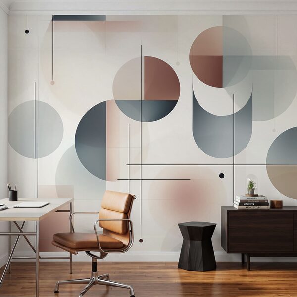 Geometric shapes in soft color palette