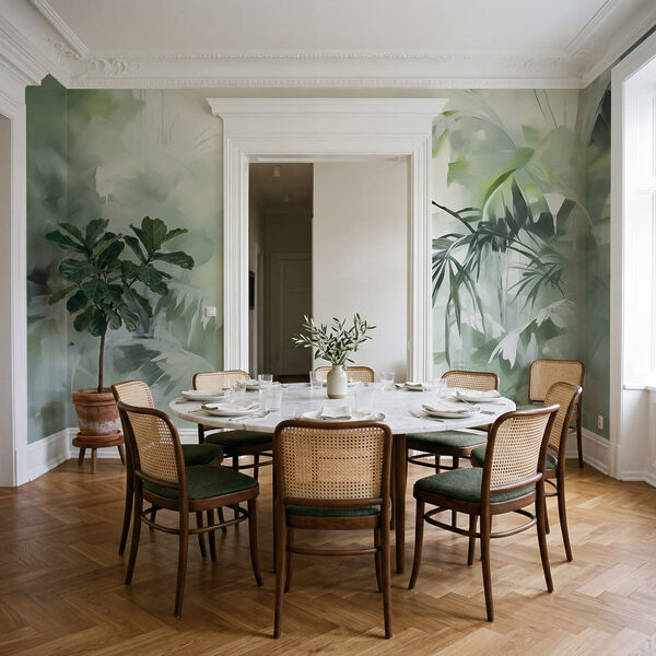 Painting of a forest of trees