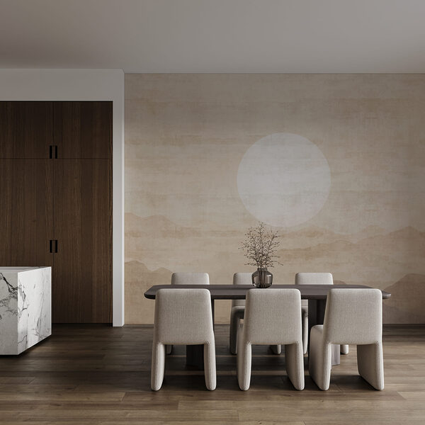 Wall mural Wall mural Sun over a mountain range (SKU: w04345)