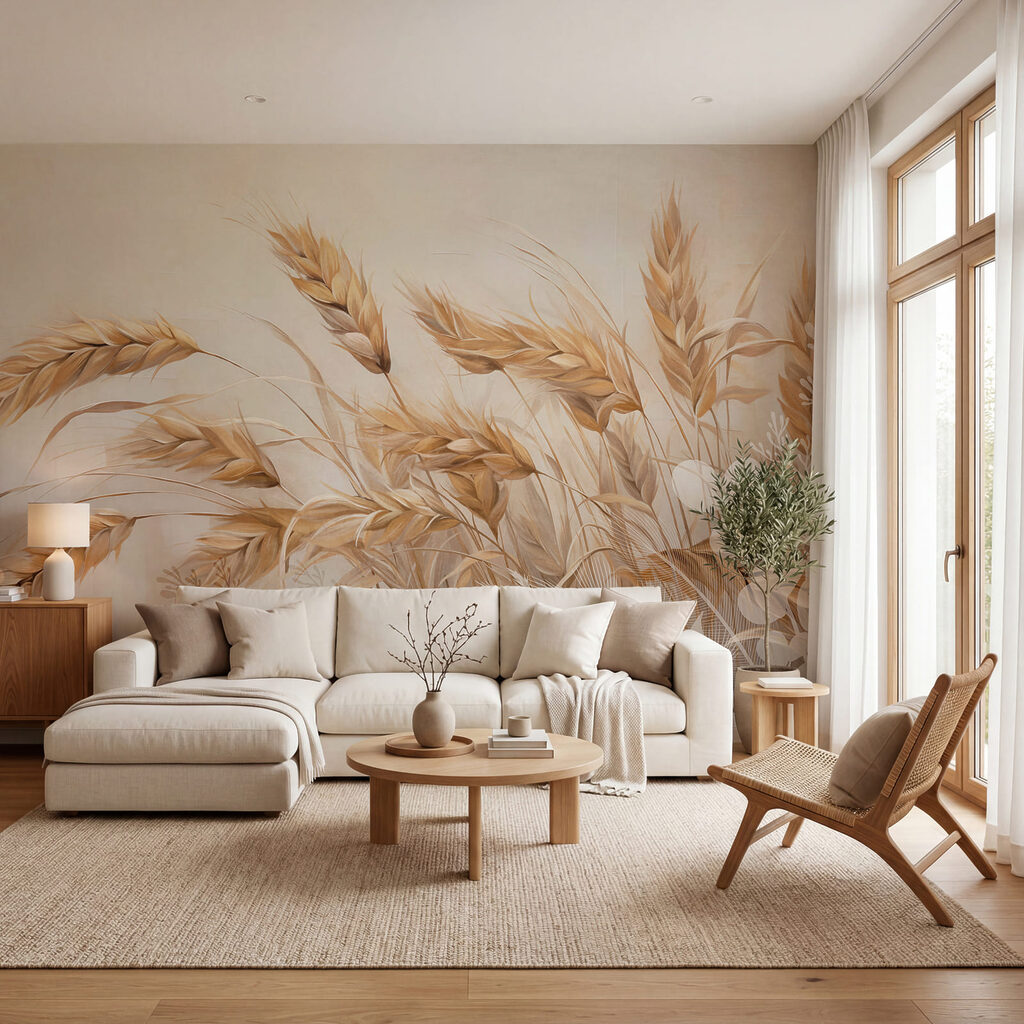 Painting of wheat plants
