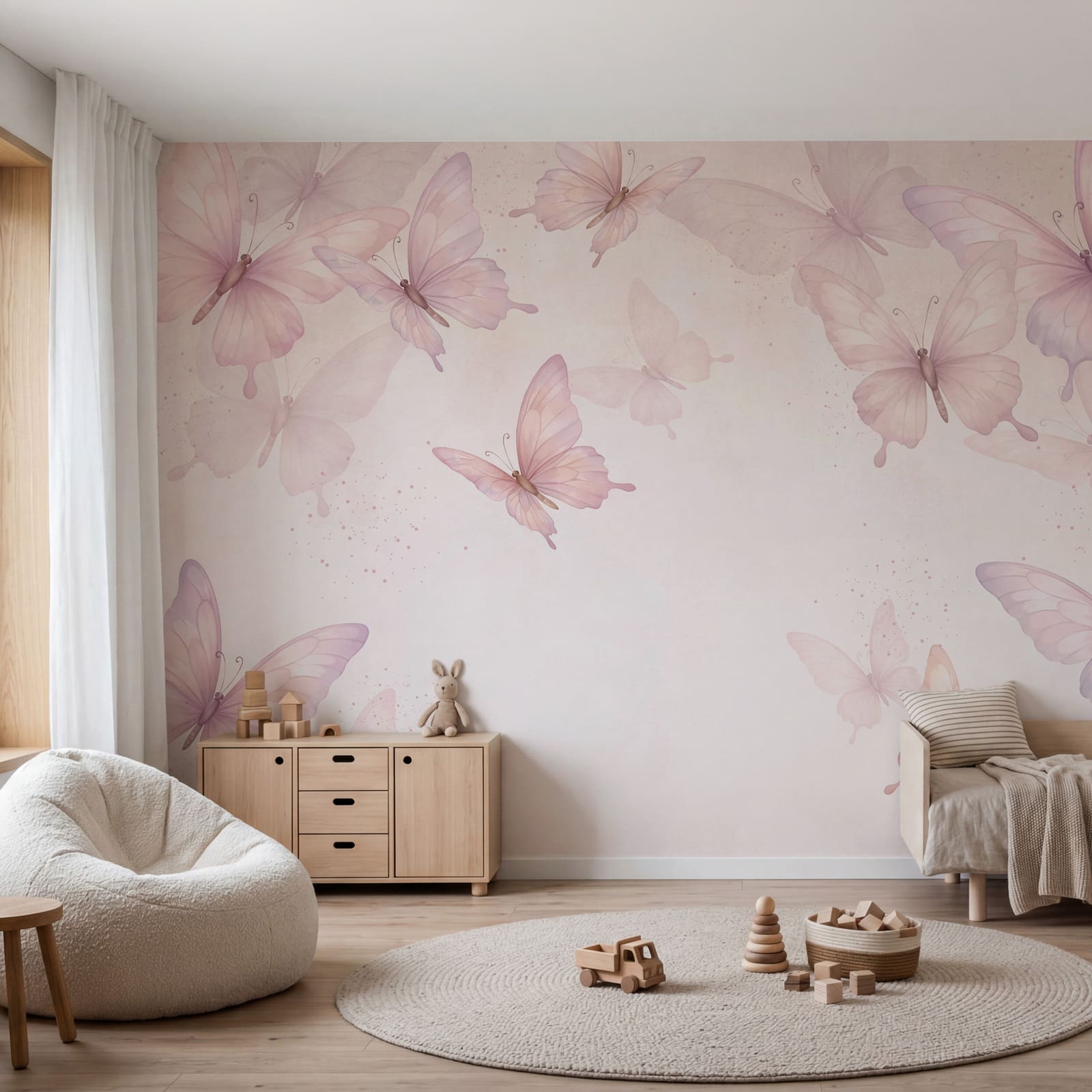 Group of butterflies flying