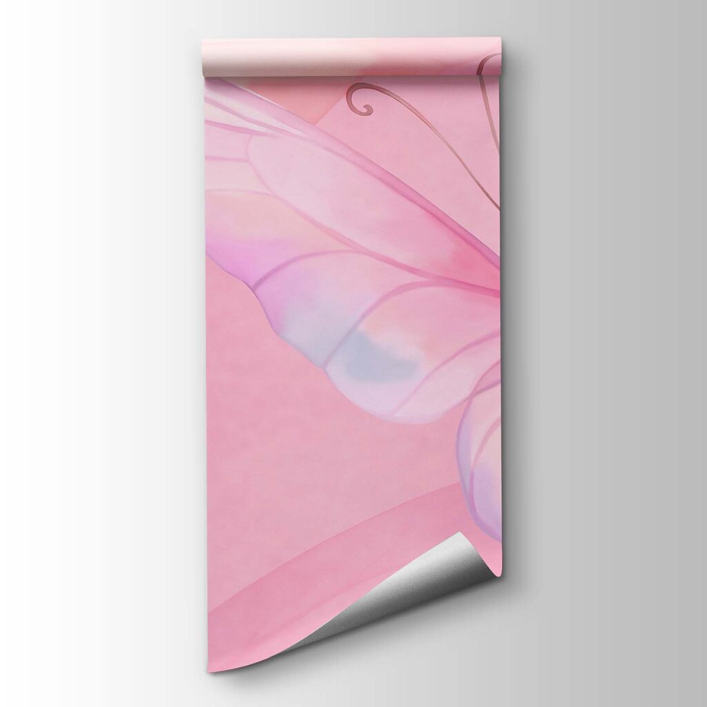 Pink background with butterflies