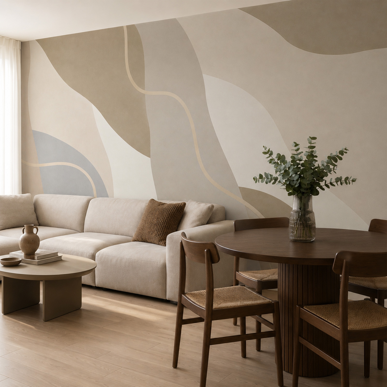 Soft waves of neutral tones