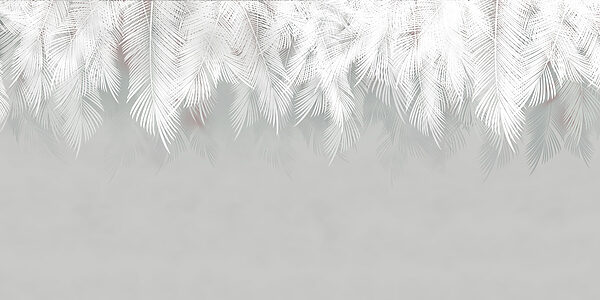 White feathered pattern on a gray background