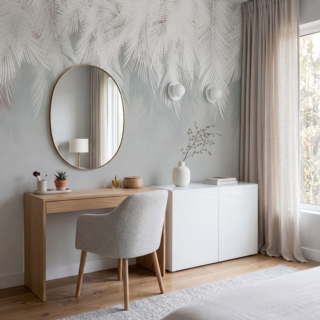 White feathered pattern on a gray background