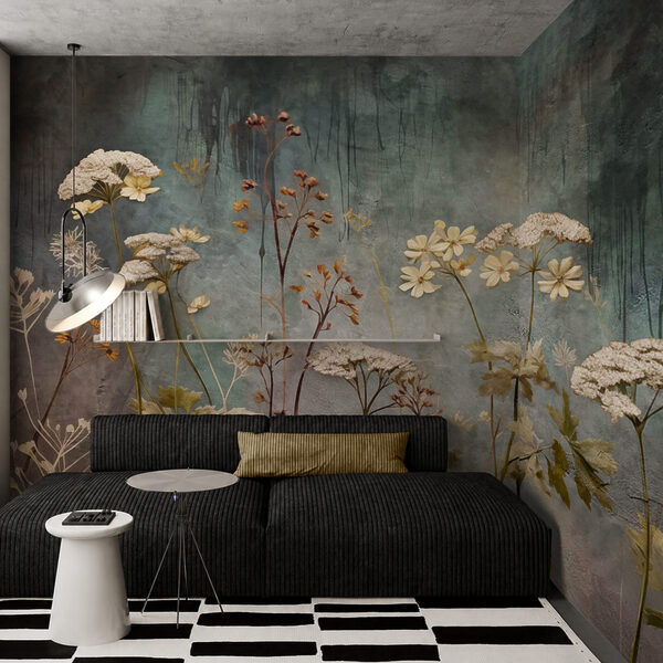 - Delicate blooms against a textured backdrop - Delicate blooms against a textured backdrop