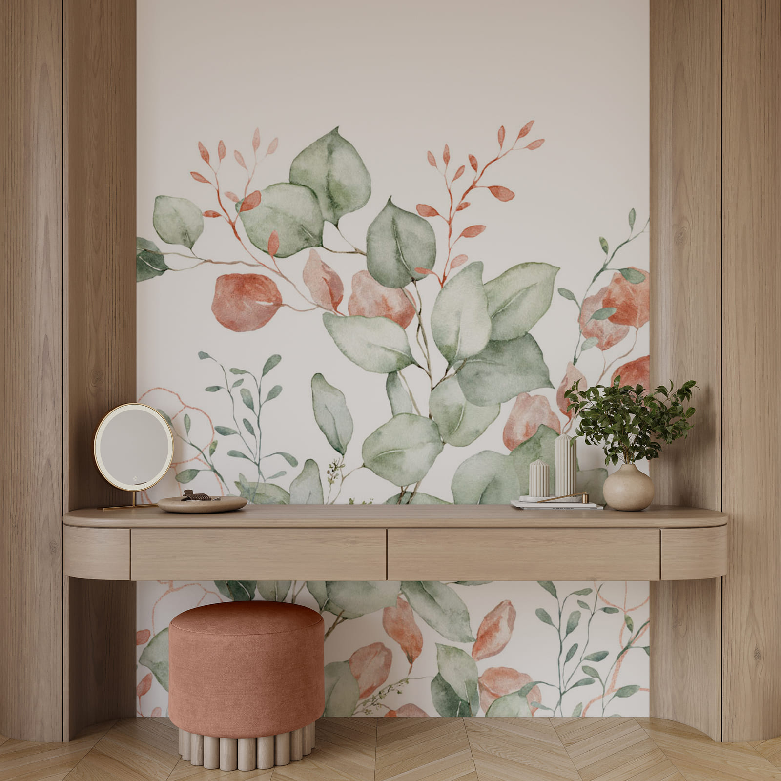 Watercolor painting of leaves and branches Watercolor painting of leaves and branches