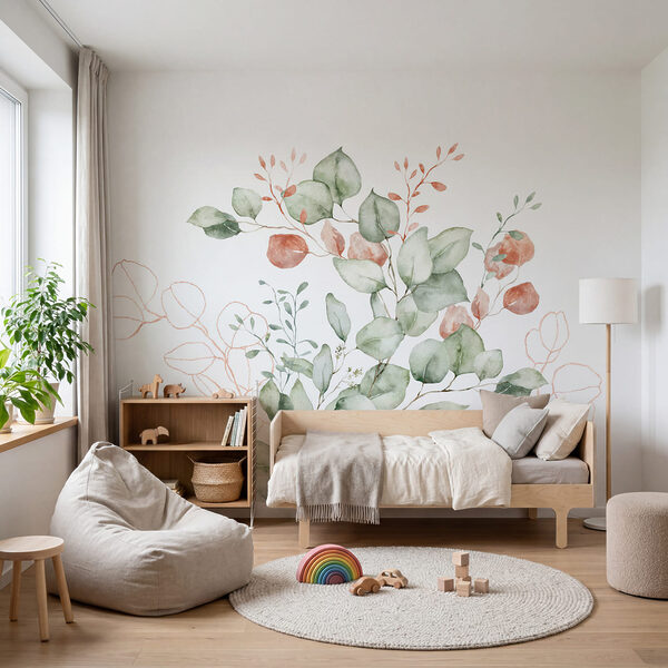 Watercolor painting of leaves and branches Watercolor painting of leaves and branches