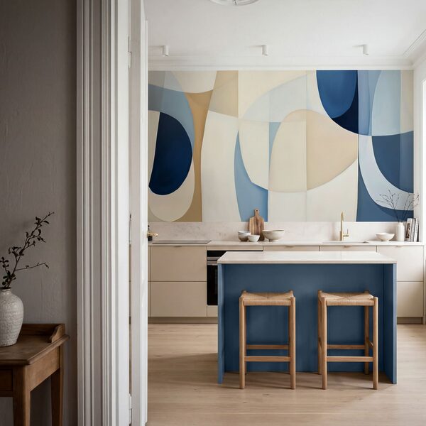 Blue and white art piece Blue and white art piece