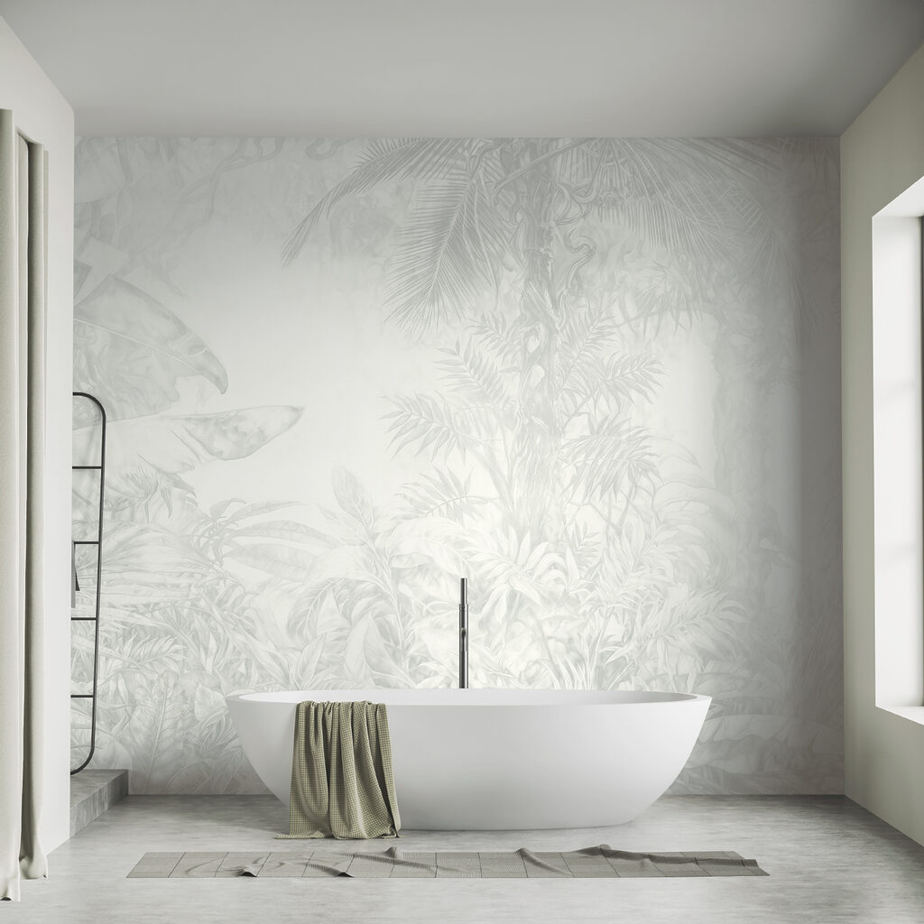 White background with plants