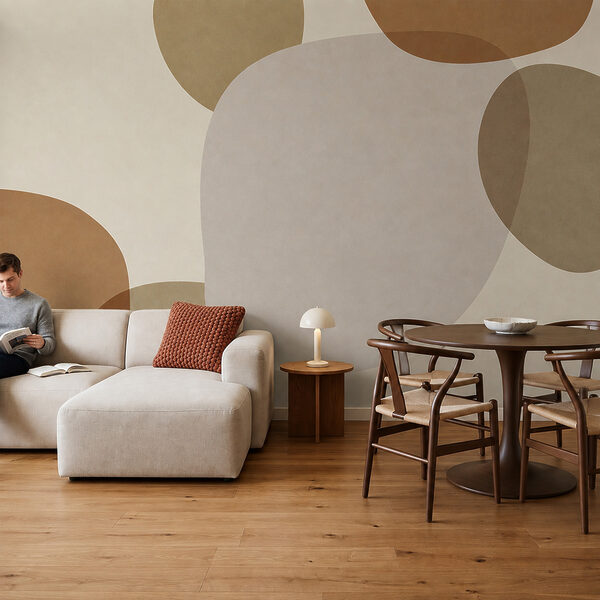 Group of brown and white circles