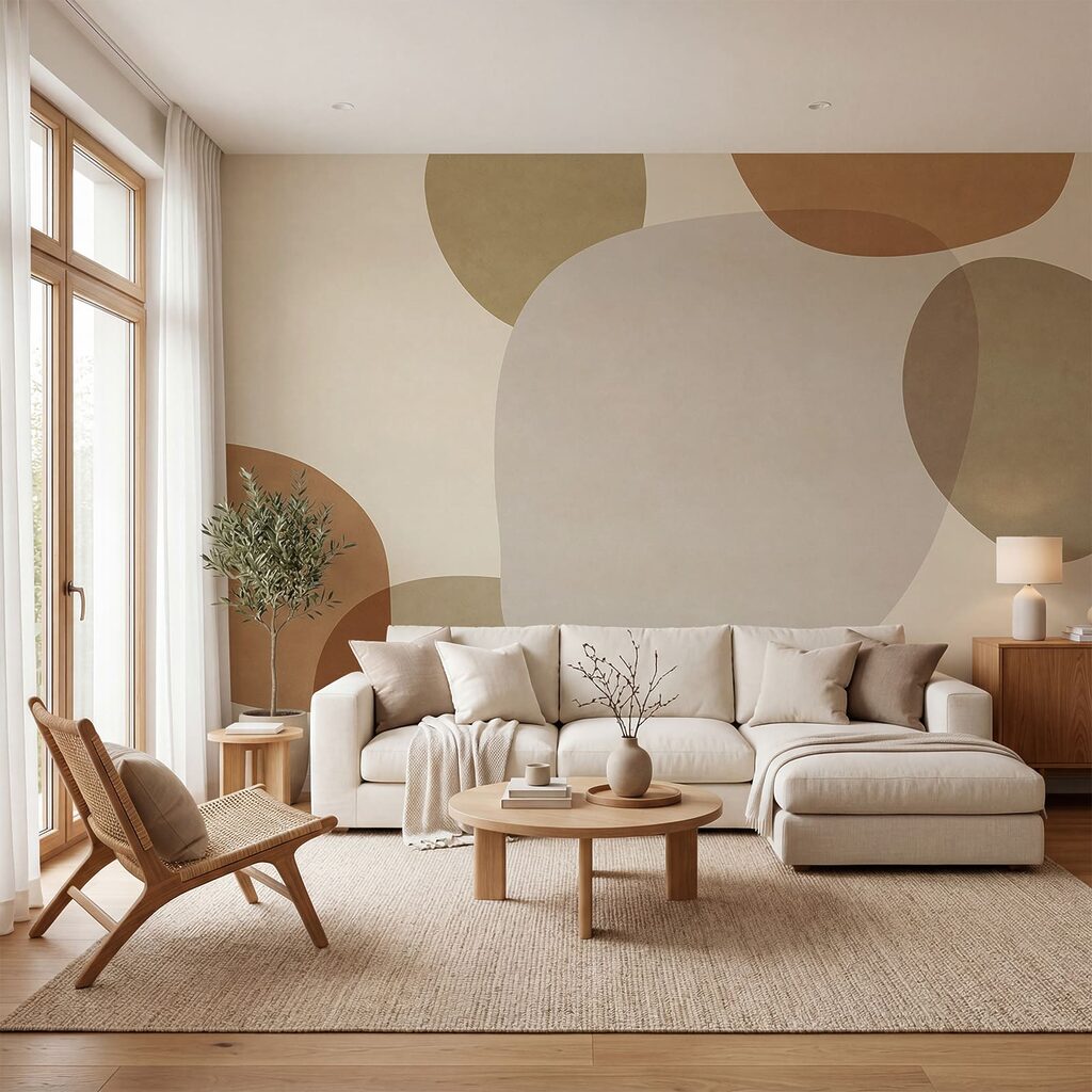 Group of brown and white circles