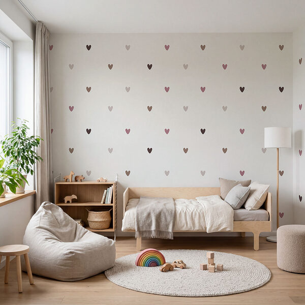 White background with many small hearts