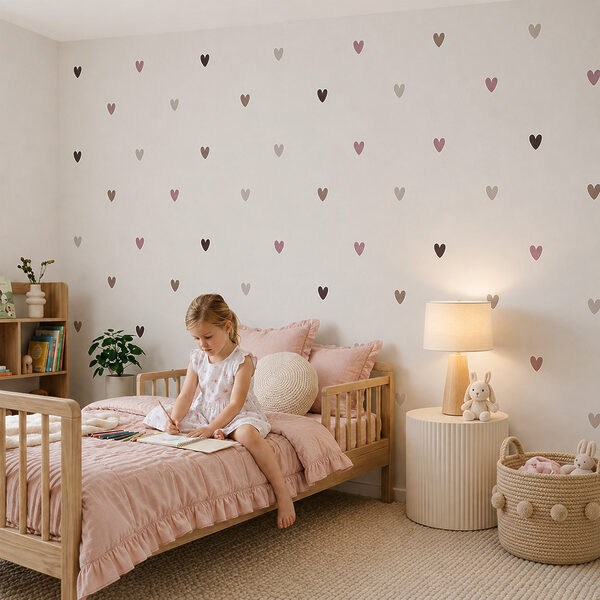 White background with many small hearts
