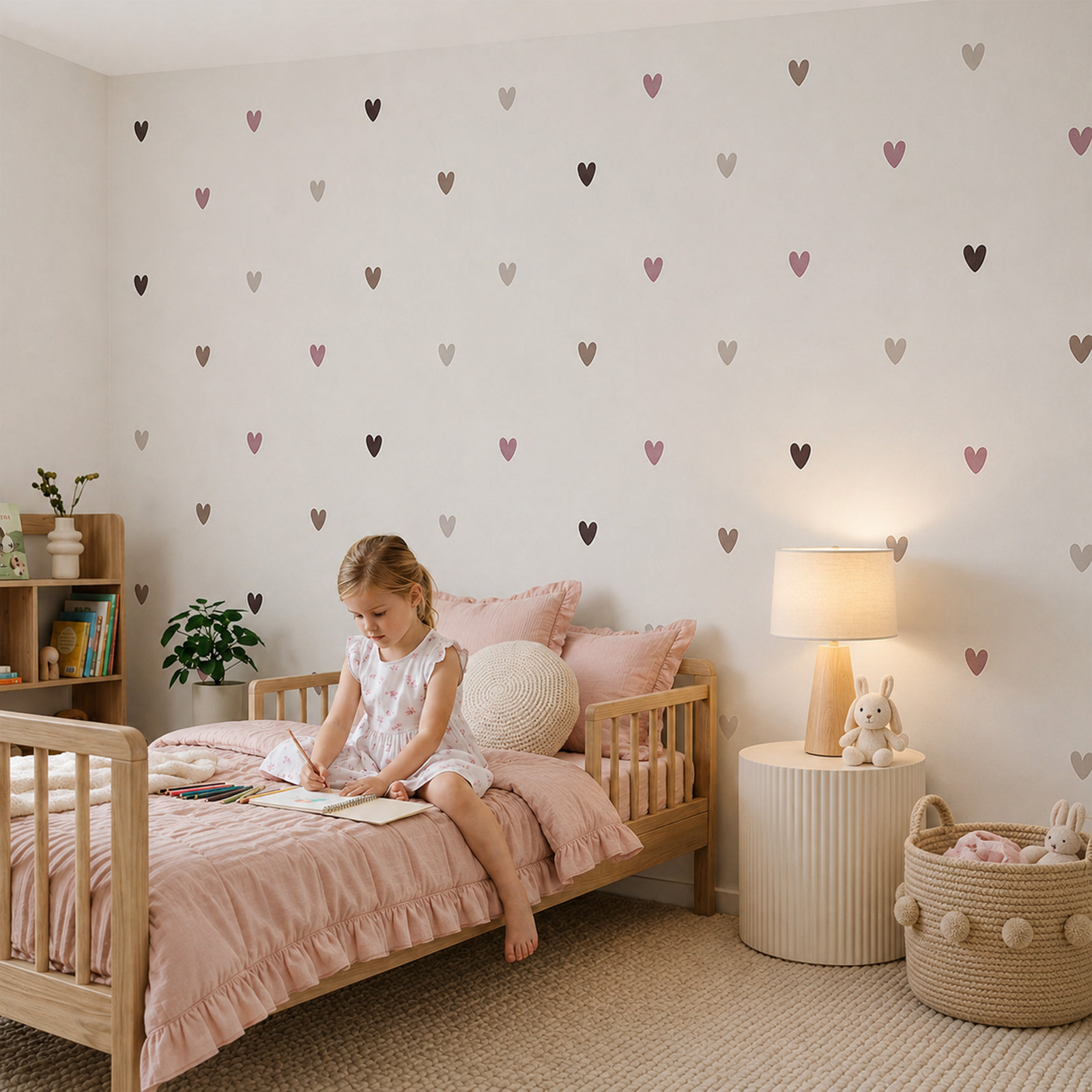 White background with many small hearts