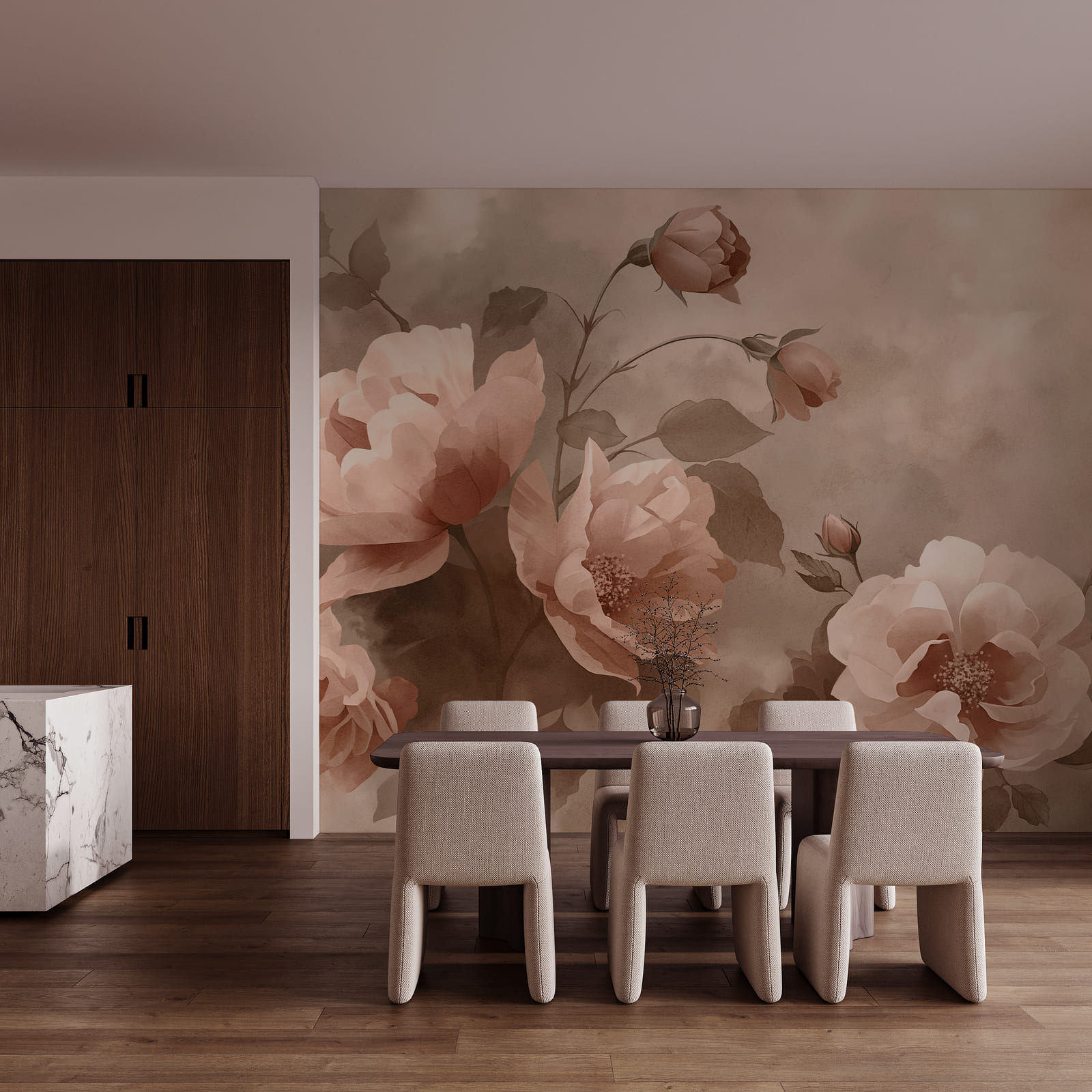 Delicate blooms in soft pastel hues