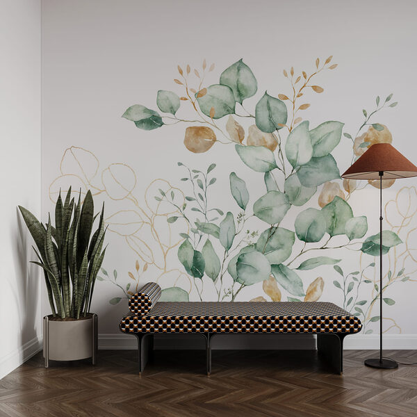 Watercolor painting of leaves