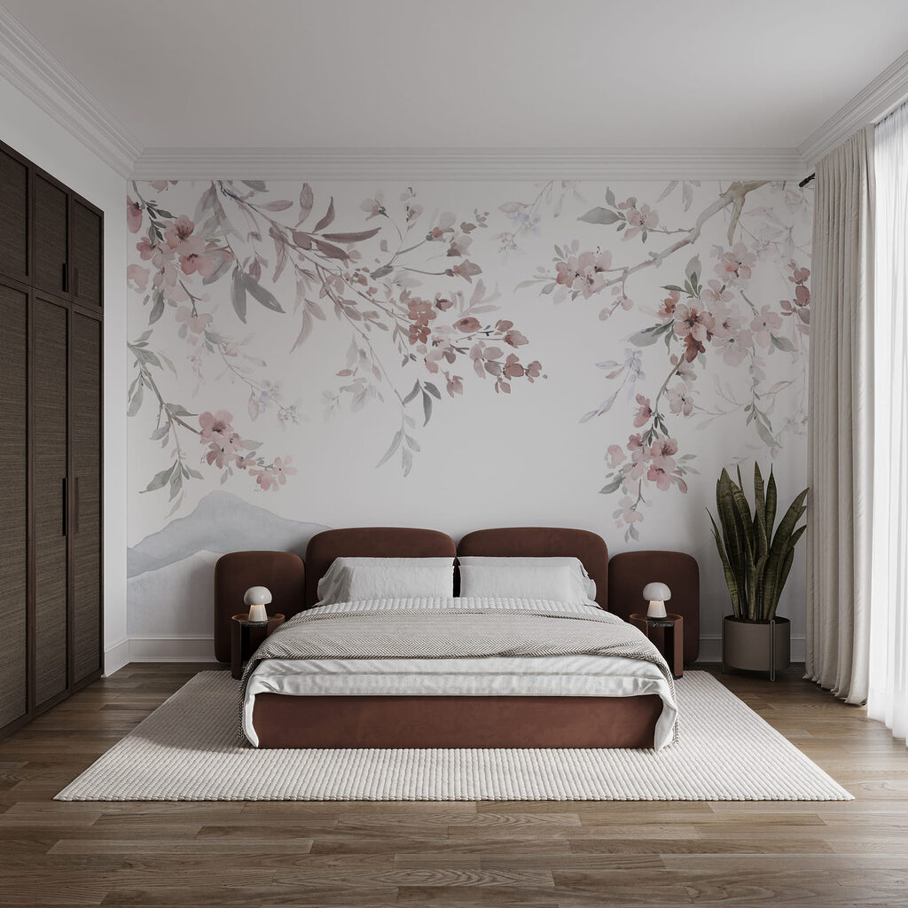 Painting of flowers on a white background