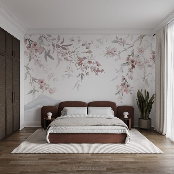 Painting of flowers on a white background