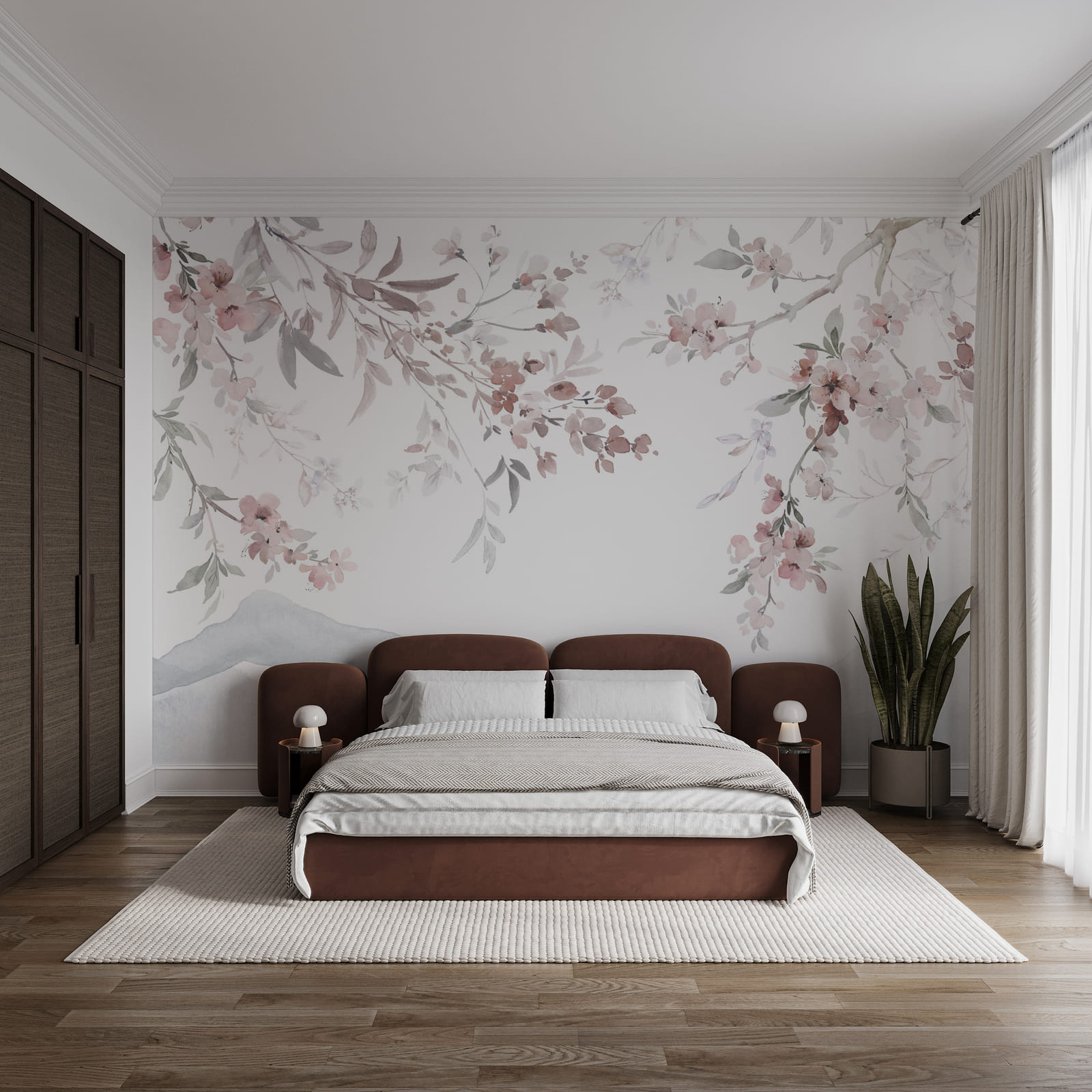 Painting of flowers on a white background