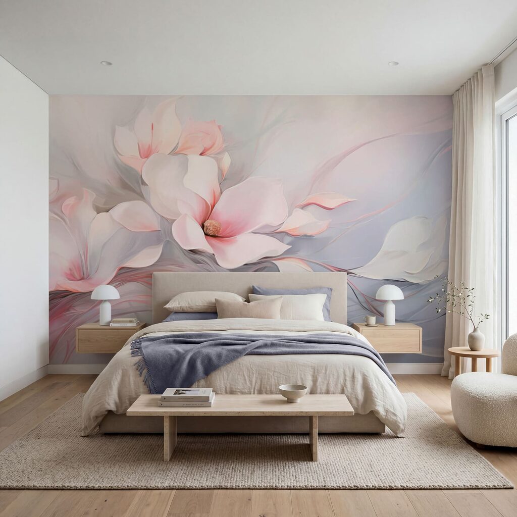 Painting of flowers and leaves