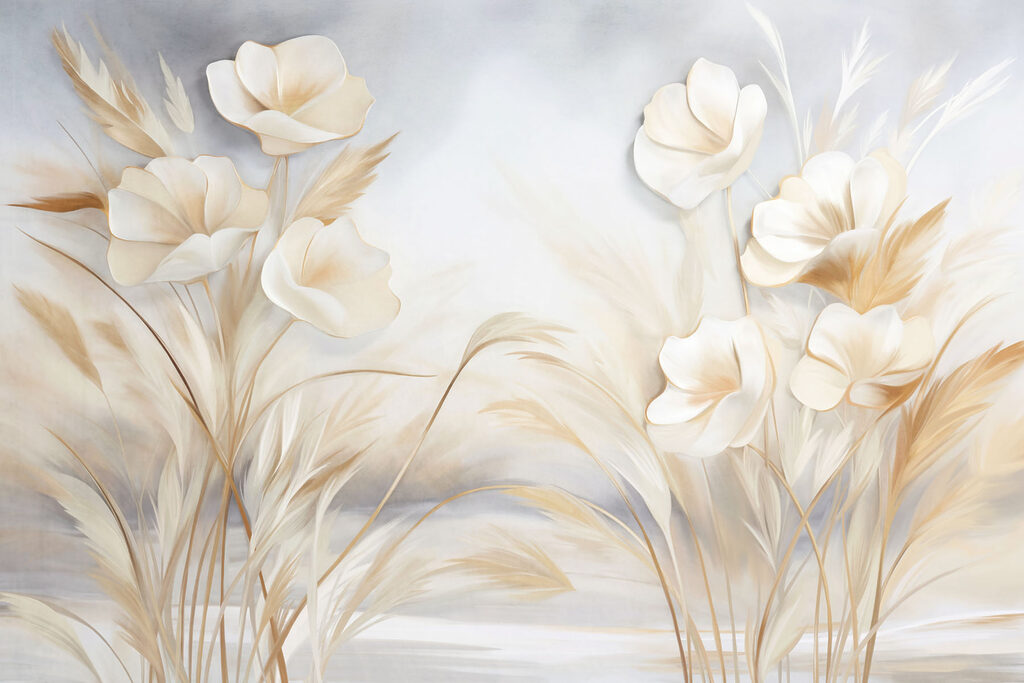 Painting of flowers and grass Painting of flowers and grass