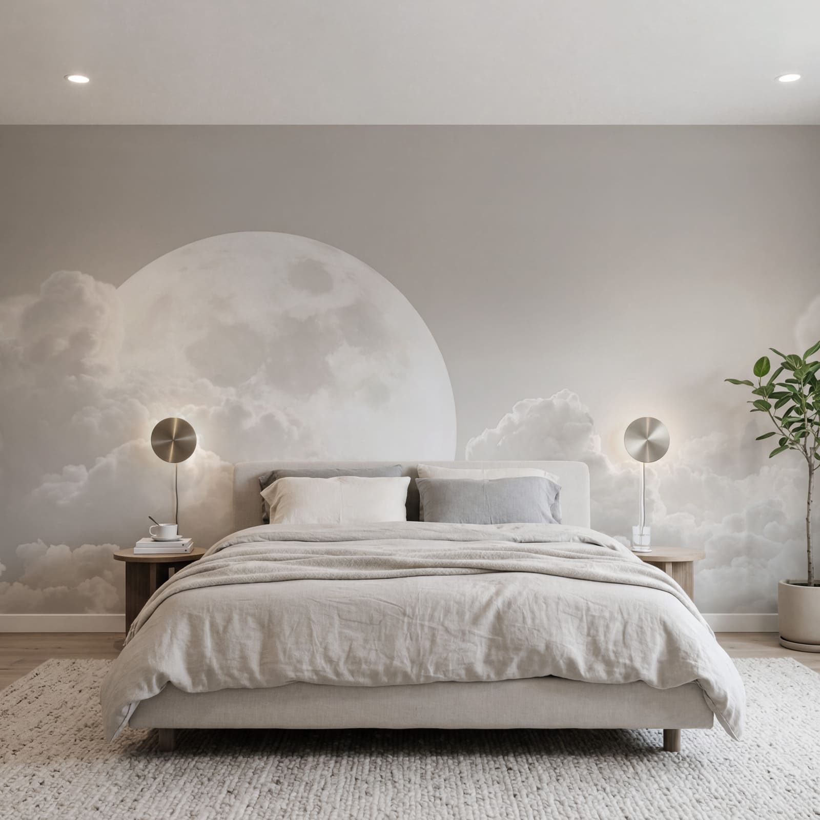 Full moon in the clouds