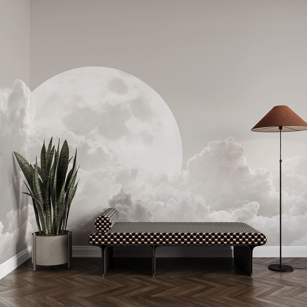 Full moon in the clouds