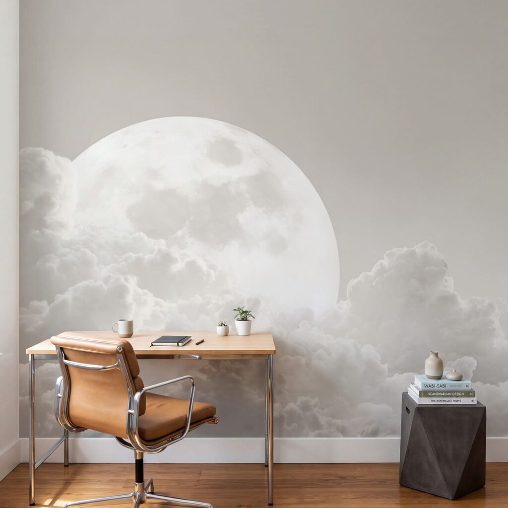 Full moon in the clouds