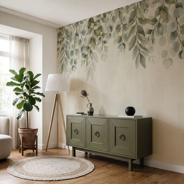 Gentle leaves framing a soft background Gentle leaves framing a soft background