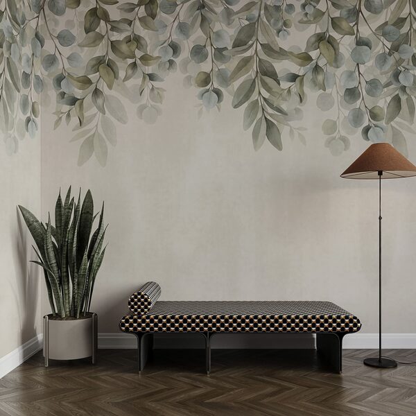 Gentle leaves framing a soft background Gentle leaves framing a soft background