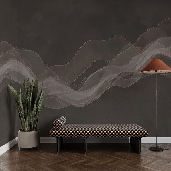 White and brown wavy lines White and brown wavy lines