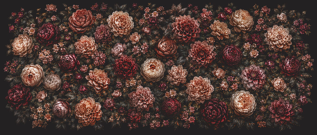 Vibrant garden of blooming flowers