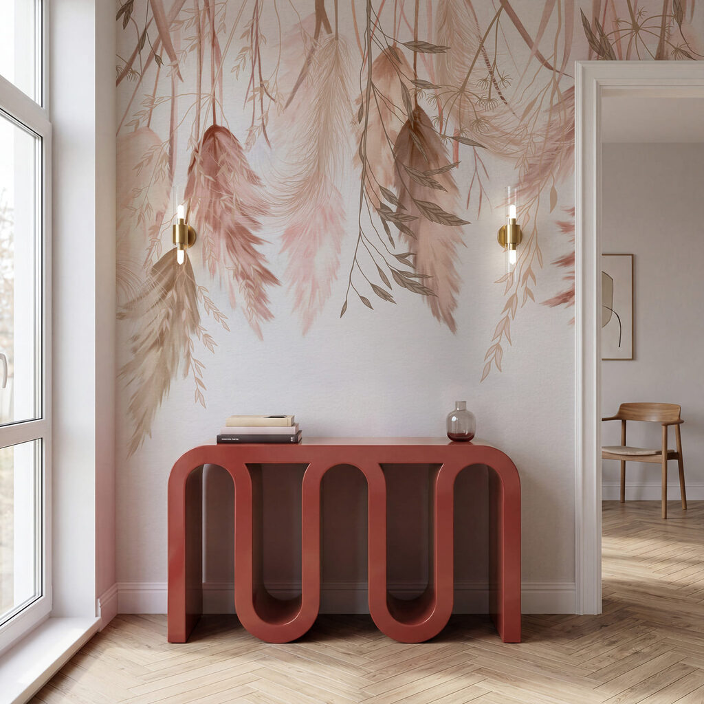 Soft feathery patterns in pastel hues