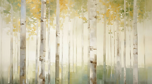 Painting of trees in a forest Painting of trees in a forest