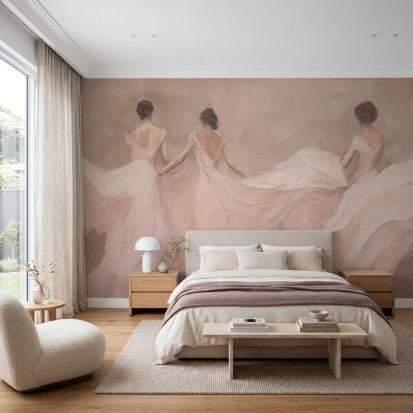 Painting of a woman in white dresses